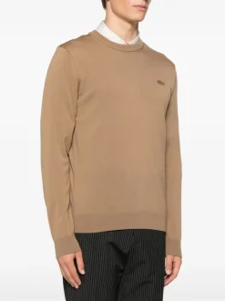 Lacoste Maglia Marrone Uomo Ricamo Coccodrillo