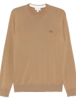 Lacoste Maglia Marrone Uomo Ricamo Coccodrillo