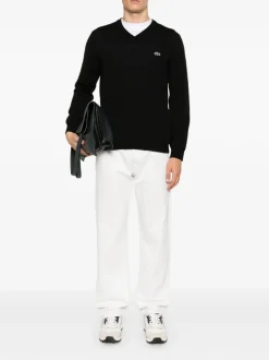 Lacoste Maglia Nero Uomo Scollo a V
