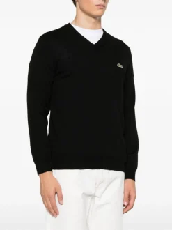 Lacoste Maglia Nero Uomo Scollo a V