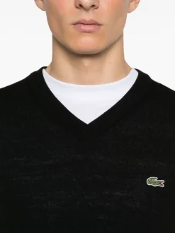 Lacoste Maglia Nero Uomo Scollo a V
