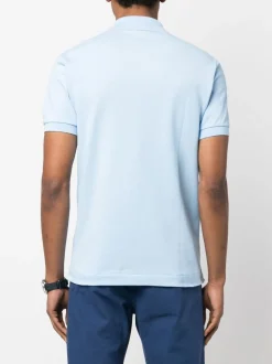 Lacoste Polo Azzurro Uomo Verde con logo ricamato
