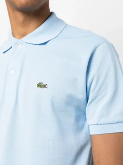 Lacoste Polo Azzurro Uomo Verde con logo ricamato