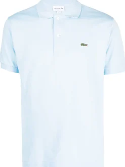 Lacoste Polo Azzurro Uomo Verde con logo ricamato