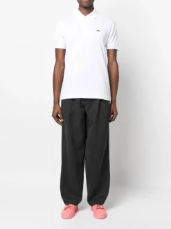 Lacoste Polo Bianco Uomo Verde con logo ricamato