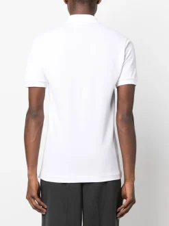 Lacoste Polo Bianco Uomo Verde con logo ricamato