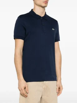 Lacoste Polo Blu Uomo con applicazione