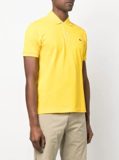 Lacoste Polo Giallo Uomo Giallo con logo ricamato