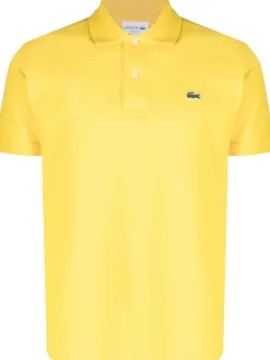Lacoste Polo Giallo Uomo Giallo con logo ricamato