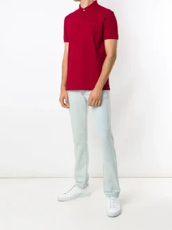 Lacoste Polo Rosso Uomo Ricamo Coccodrillo in Tono
