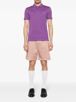 Lacoste Polo Viola Uomo Ricamo Coccodrillo Verde