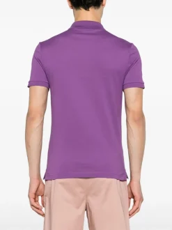 Lacoste Polo Viola Uomo Ricamo Coccodrillo Verde