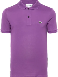 Lacoste Polo Viola Uomo Ricamo Coccodrillo Verde