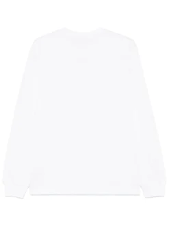Lacoste T-shirt Bianco Uomo Maniche Lunghe Ricamo Coccodrillo