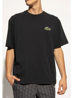 Lacoste T-shirt Nero Uomo Ricamo Coccodrillo