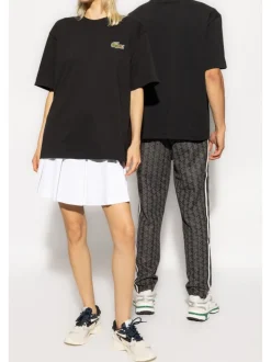 Lacoste T-shirt Nero Uomo Ricamo Coccodrillo