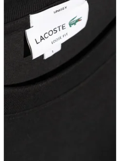 Lacoste T-shirt Nero Uomo Ricamo Coccodrillo