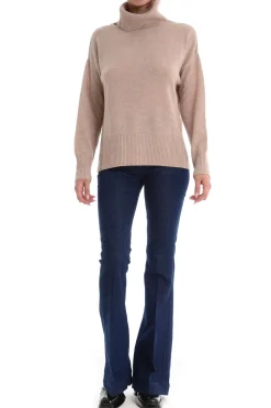 Maglia Multicolore con Collo Alto e Maniche Lunghe