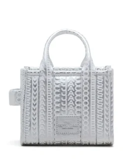 Marc Jacobs Borsa Argento Donna Logo All Over