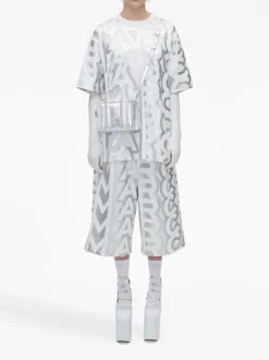 Marc Jacobs Borsa Argento Donna Logo All Over