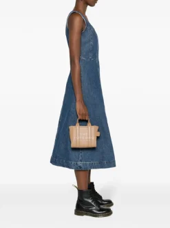 Marc Jacobs Borsa Marrone Donna The Leather Mini Tote Bag