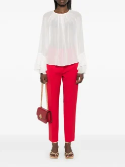 Max Mara Pantalone Rosso Donna