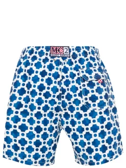 Mc2 Saint Barth Boxer Bianco-Blu Uomo Motivo Grafico