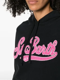 MC2 Saint Barth Felpa Virginawinter11168E con Cappuccio Cotone Nero