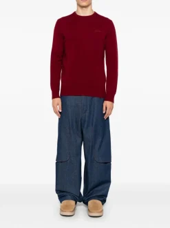 Mc2 Saint Barth Maglia Bordeaux Uomo Ricamo Logo