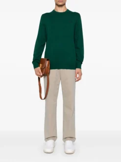 Mc2 Saint Barth Maglia Verde Uomo Micro Ricamo Logo