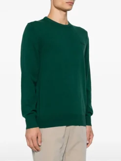 Mc2 Saint Barth Maglia Verde Uomo Micro Ricamo Logo