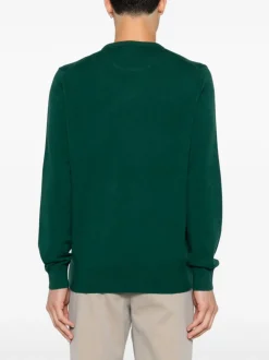 Mc2 Saint Barth Maglia Verde Uomo Micro Ricamo Logo