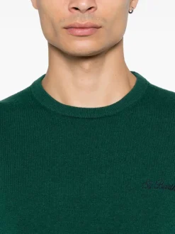 Mc2 Saint Barth Maglia Verde Uomo Micro Ricamo Logo