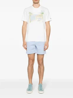 Mc2 Saint Barth T-shirt Bianco Uomo Motivo Cala Comte