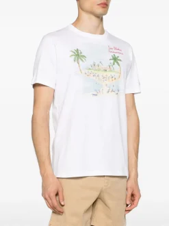 Mc2 Saint Barth T-shirt Bianco Uomo Motivo Formentera