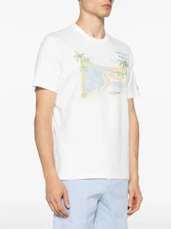 Mc2 Saint Barth T-shirt Bianco Uomo Motivo Cala Comte
