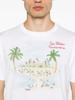 Mc2 Saint Barth T-shirt Bianco Uomo Motivo Formentera