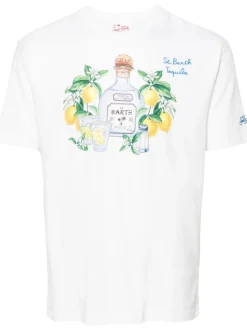 Mc2 Saint Barth T-shirt Bianco Uomo Stampa Bottiglia Tequila