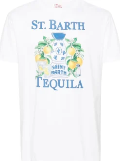 Mc2 Saint Barth T-shirt Bianco Uomo Stampa Tequila Limoni