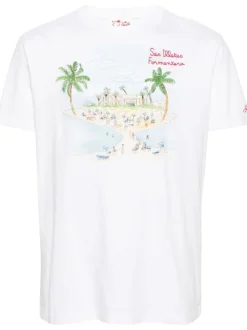 Mc2 Saint Barth T-shirt Bianco Uomo Motivo Formentera