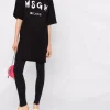 Msgm Abito Nero Donna modello T-shirt con stampa