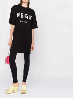 Msgm Abito Nero Donna modello T-shirt con stampa