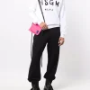 Msgm Felpa Bianco Uomo Stampa Logo Milano