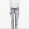 Msgm Jeans Blu Donna Effetto Metallizzato