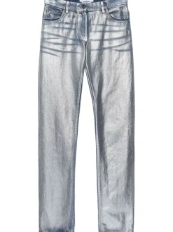 Msgm Jeans Blu Donna Effetto Metallizzato