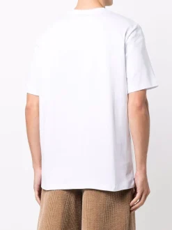 Msgm T-shirt Bianco Uomo Stampa Micro Logo