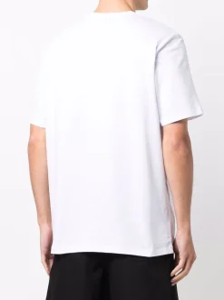 Msgm T-shirt Bianco Uomo Stampa Logo Milano