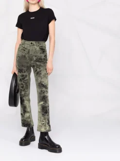 Msgm T-shirt Nero Donna Micro Logo