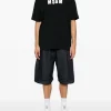 Msgm T-shirt Nero Uomo Logo Stampatello
