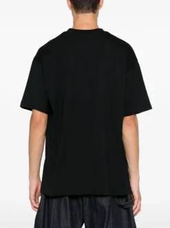Msgm T-shirt Nero Uomo Logo Stampatello
